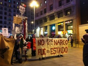 Protesta en España, foto Proceso
