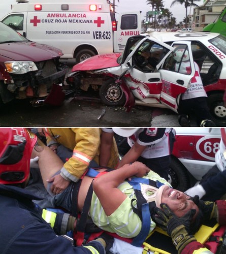 Así quedó el taxi y los heridos tras el accidente que provocó la exconductora de espectáculos de Telever Norma Reyna Camacho, que huyó del lugar/ foto tomada de Google