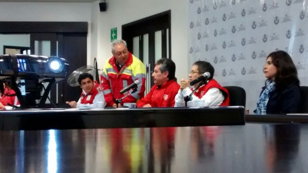 Carlos Delgadillo Pérez ofreció conferencia de prensa en compaís de expertos de clima de Protección Civil/Fotover