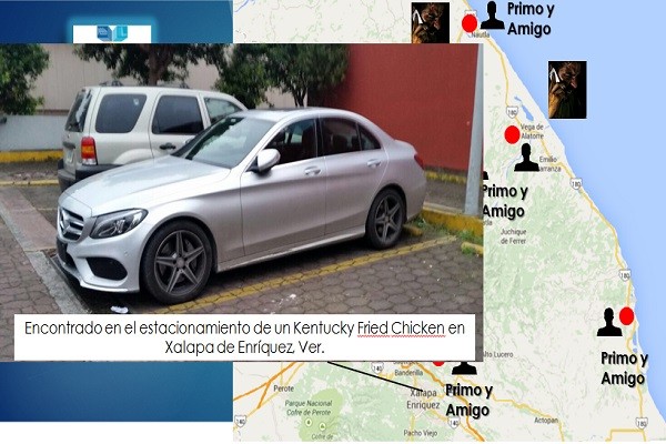 El vehiculo Mercedes Benz placas PZZ2354, apareció en Xalapa, junto con el cuerpo del chico asesinado