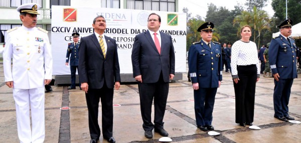Javier Duarte en el marco de la ceremonia por el Dia de la Bandera