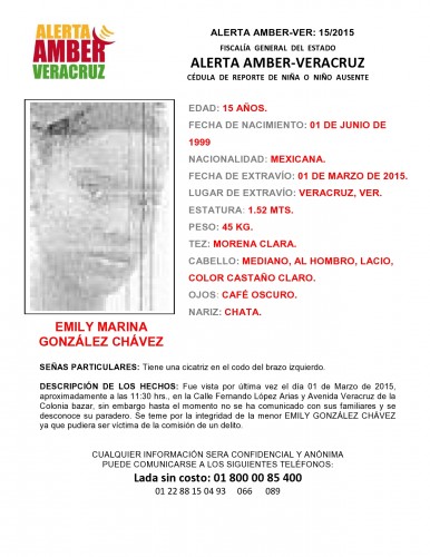 Cédula de Alerta Amber 15 2015
