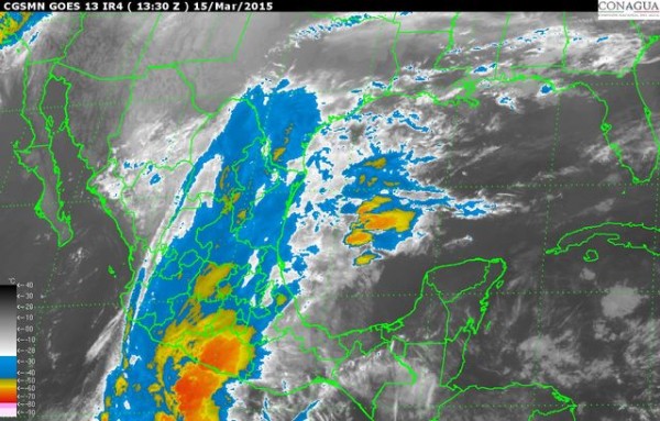 Prevén hoy potencial de lluvias intensas desde el centro de Tamaulipas al norte de Veracruz. Evento de norte sobre ambos estados.