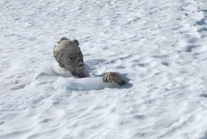 Una de las momias encontradas en Pico de Orizaba, Veracruz