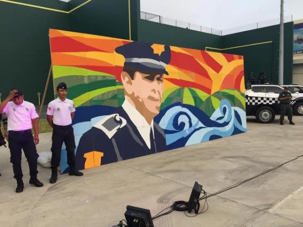 El mural que policias pintaron fue ordenado por Arturo Bermudez/ Foto cortesía de Ilse Huesca