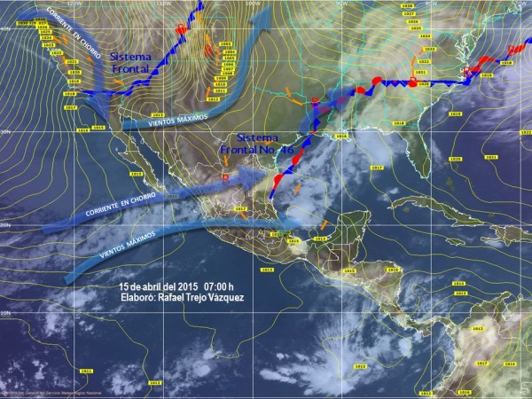 Continuarán los chubascos con tormentas eléctricas y caída de granizo en Tamaulipas y zonas montañosas de Veracruz. El ambiente seguirá caluroso en la mayor parte de ambos Estados.