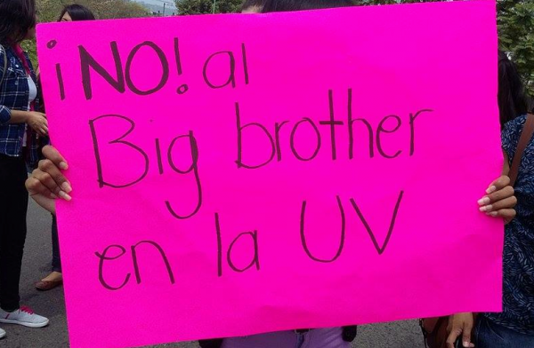 Protesta estudiantil contra las cámaras de vigilancia/Fotover