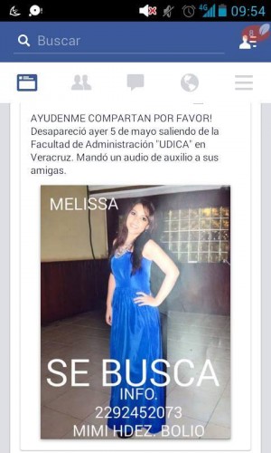 Melissa Hernández desaparició en Veracruz desde hace 2 días.