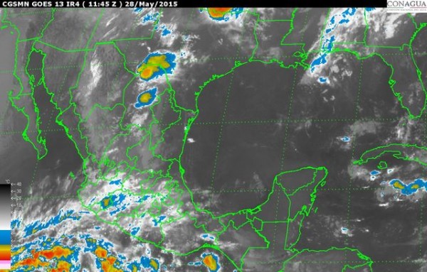  Potencial para lluvias fuertes en la zona montañosa de Veracruz. Ambiente caluroso a muy caluroso en la región de pronóstico.