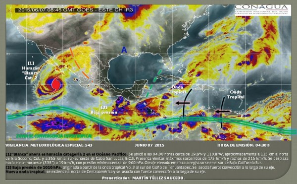 Potencial para lluvias fuertes en regiones montañosas y sur de Veracruz. Continuará el ambiente caluroso a muy caluroso sobre la región de pronostico.