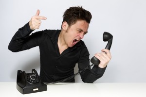 Man shouting on the phone