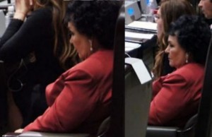 Pese a que fue captada bien dormida, lo negó y le echó la culpa a sus pestañotas...Carmen Salinas diputada por el PRI