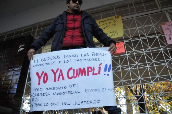 Protesta de profesores en la Sefiplan el pasado 8 de septiembre/Fotover