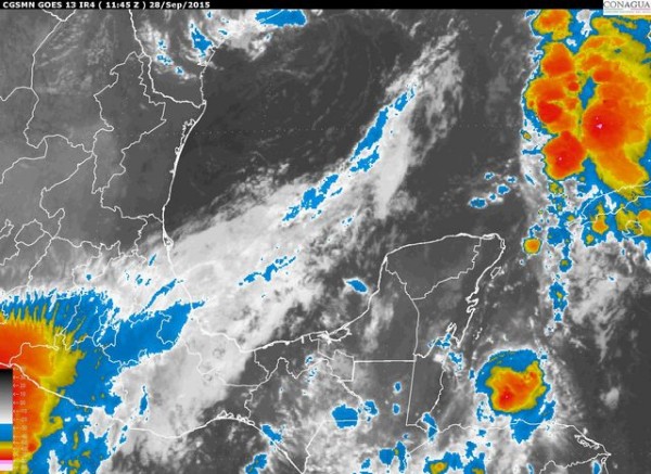 Potencial de lluvias localmente intensas (75 a 150 mm) en Veracruz. Viento del Norte con rachas de hasta 50 km/h en Tamaulipas