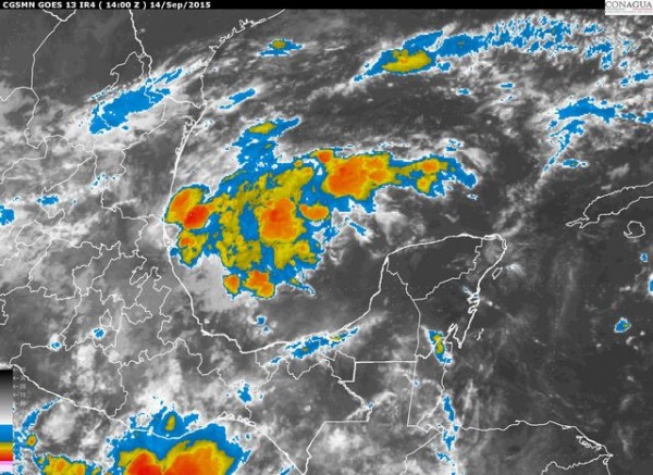 Persistirán condiciones para lluvias intensas (75 a 150 mm) en el sur de Tamaulipas y norte de Veracruz, favorecidas por la zona de inestabilidad sobre el occidente del Golfo de México.