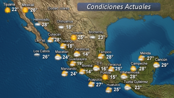Prevén potencial de lluvias localmente fuertes en el sur de Veracruz. Persistirá ambiente caluroso a muy caluroso en la región de pronóstico