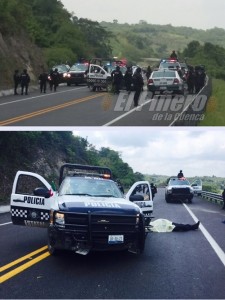 Los sujetos dispararon metralla sobre los policias/ Foto cortesía El Piñero de la Cuenca
