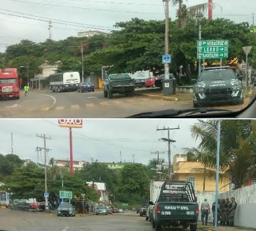 Intensa movilización de unidades en esta región donde pobladores acusan de operación de bandas delincuenciales, fotos cortesía Notinfomex