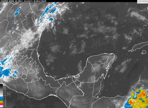 Ambiente caluroso persistirá sobre la región del pronóstico, con potencial de lluvias y lloviznas, siendo éstas últimas más significativas en el norte y occidente de Tamaulipas. 