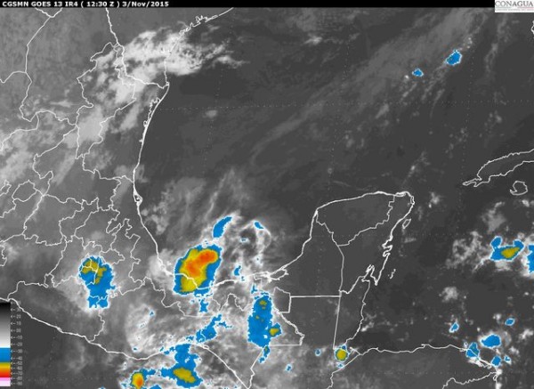 El ambiente continuará cálido a caluroso sobre Veracruz y Tamaulipas. Potencial de lluvias fuertes para el sur de Veracruz.