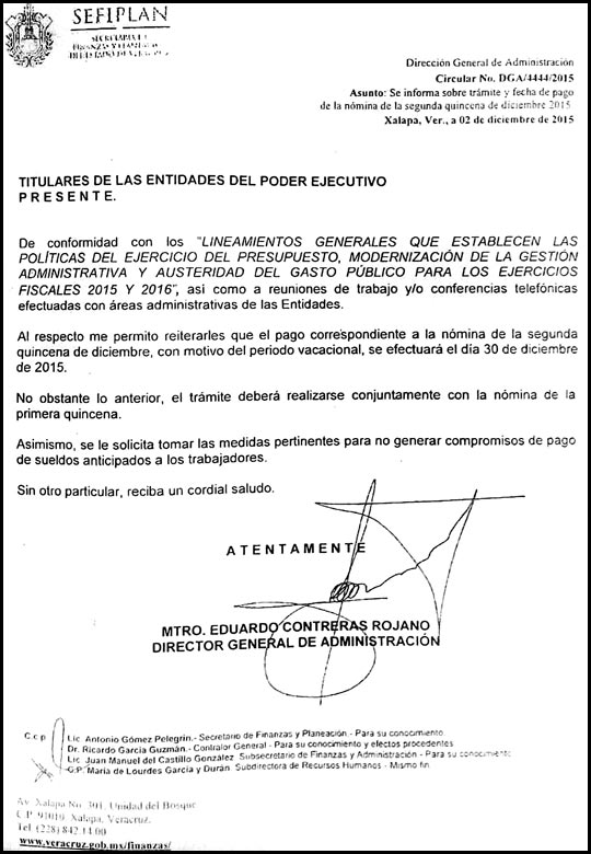 La falta de liquidez en la gestión provoca que más de 21 mil empleados de gobierno no vayan a cobrar su segunda quincena hasta el 31 o año nuevo