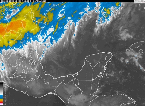 Potencial de lluvias fuertes en la porción sur de la entidad veracruzana con ascenso de temperatura en zonas de planicies costa de Tamaulipas y Veracruz.