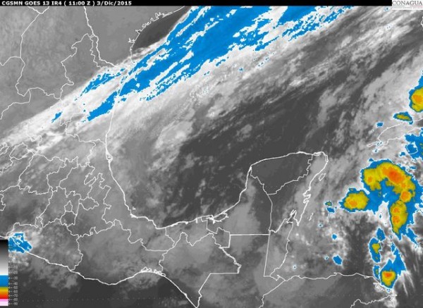 Cielo nublado en Tamaulipas y Veracruz por el paso del frente frío No. 17, que se extiende desde La Florida hasta el sur de Veracruz lo que mantendrá lluvias en las próximas horas 