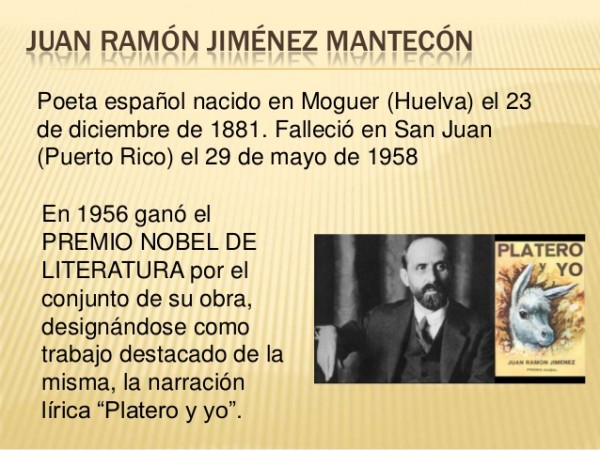 Un 23 de Diciembre nace el poeta español Juan Ramón Jiménez autor de "Platero y yo"