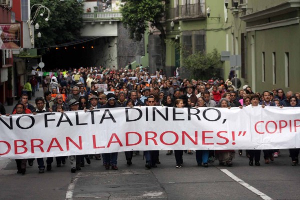 Marcha de jubilados y pensionados el pasado 6 de enero en Xalapa/Fotover