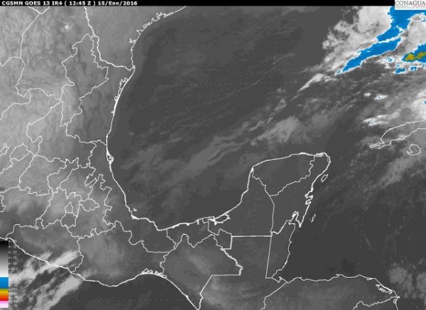 Se espera cielo despejado a medio nublado en los Estados de Tamaulipas y Veracruz con nublados nocturnos con potencial para lluvias menores a 15 mm y recuperación en la temperatura diurna.