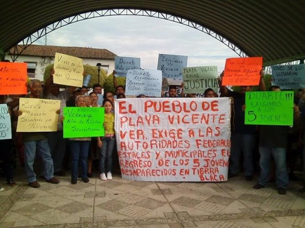 En la región de Playa Vicente la gente se unió para exigir justicia por caso de chicos levantados/ Foto Plumas Libres