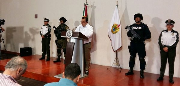 Conferencia de prensa de Javier Duarte esta mañana en Boca del Rìo/Twitter