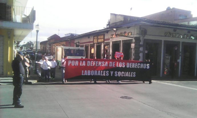 Protesta en Coatepec/Foto: Miguel Angel Bonilla